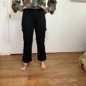 Duluth Trading Co Black Straight-Leg Cargo Jeans